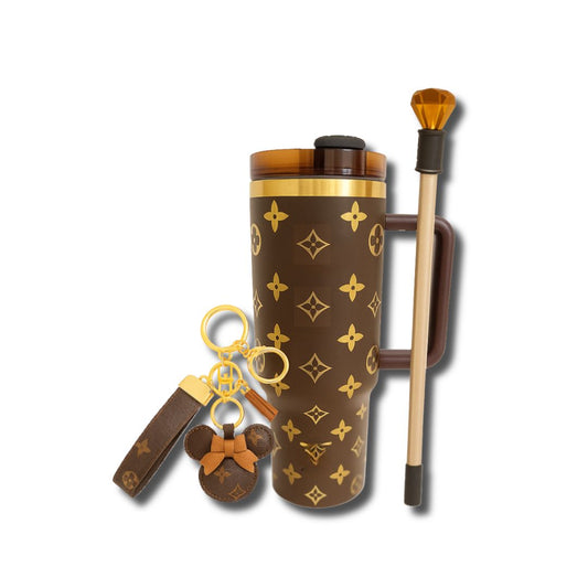 Ultimate Bundle Offer - 40oz Luxury Quencher Tumbler + Luxury Keychain + Gem Straw Topper