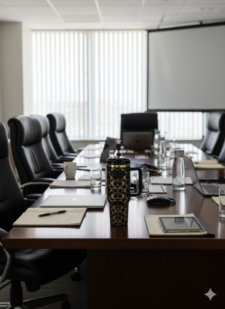 40oz Holographic Monogram Quencher Tumbler – Black & Gold