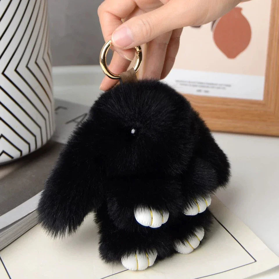 PomPom Bunny Charm Keychain