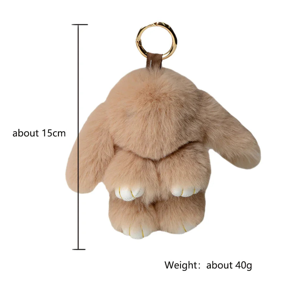 PomPom Bunny Charm Keychain