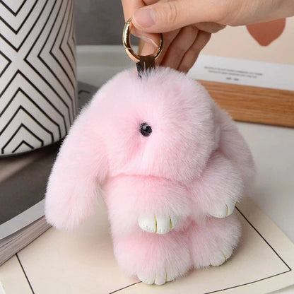PomPom Bunny Charm Keychain